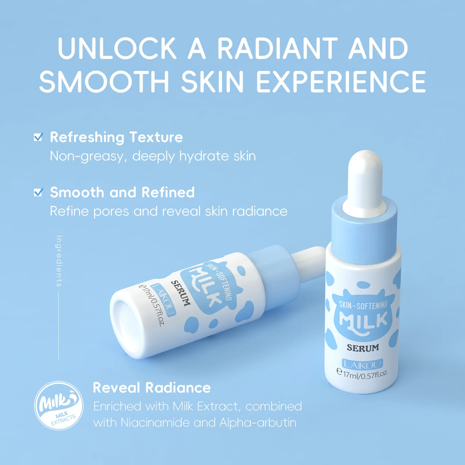 17ml Milk Facial Serum for Fac - Alpha Arbutin Serum 评论和价格